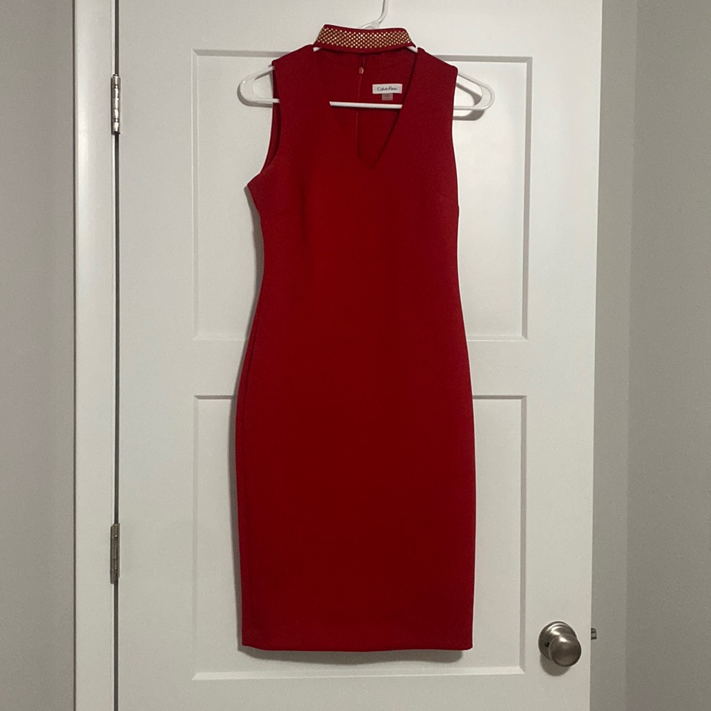 Calvin Klein Red Midi Dress
